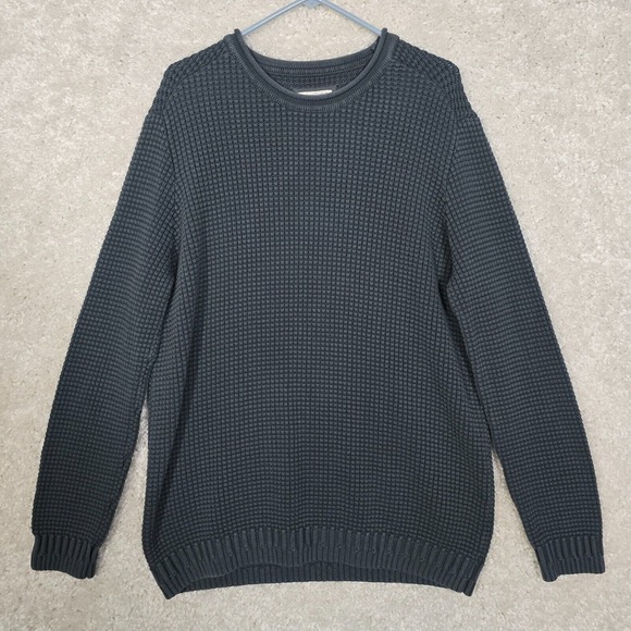 Carbon 2 Cobalt‎ Sweater Mens XL Green Waffle Knit Roll Neck Heavy Fisherman - Picture 1 of 11